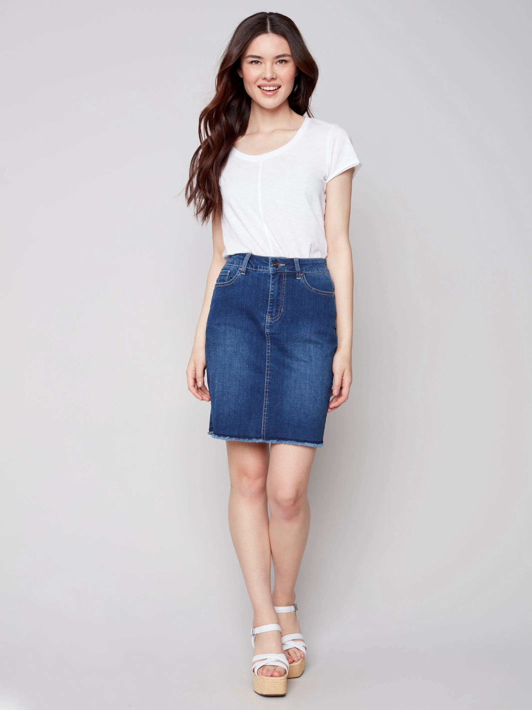 Stretch Denim Skort - Indigo