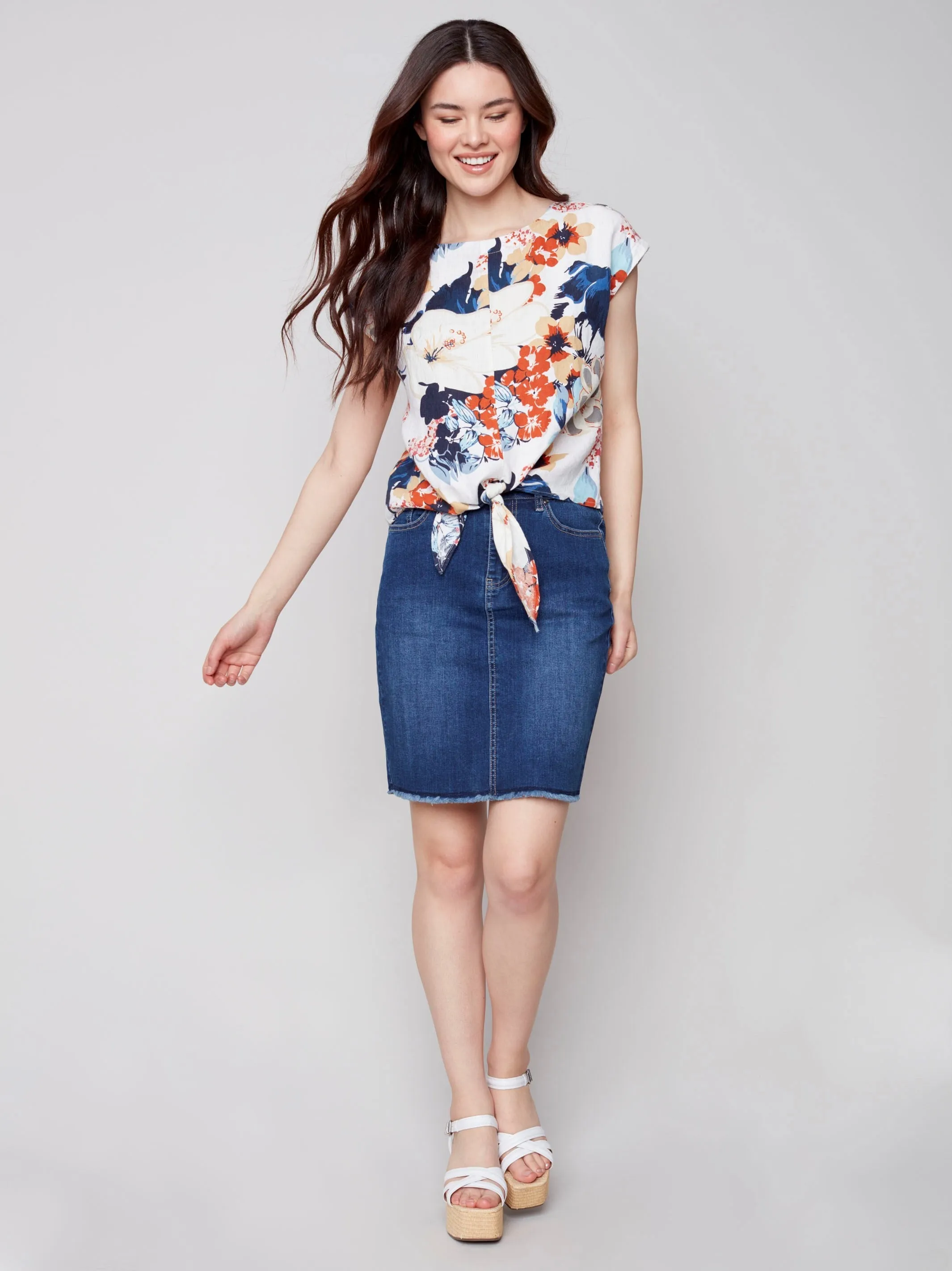 Stretch Denim Skort - Indigo
