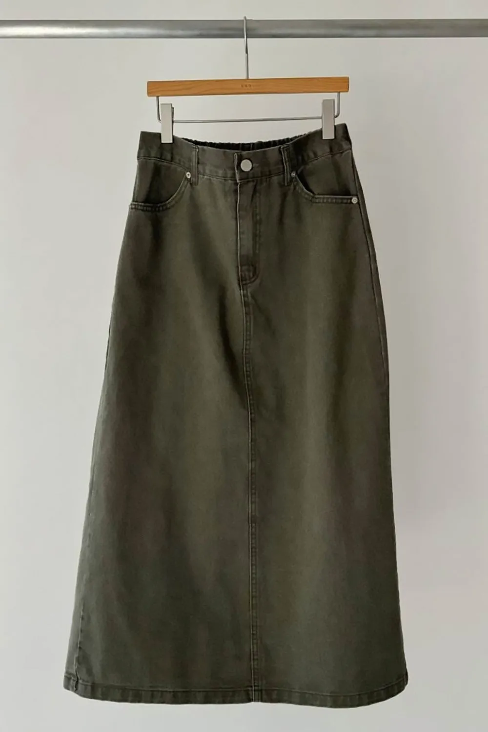 Washed Cotton A-line Skirt