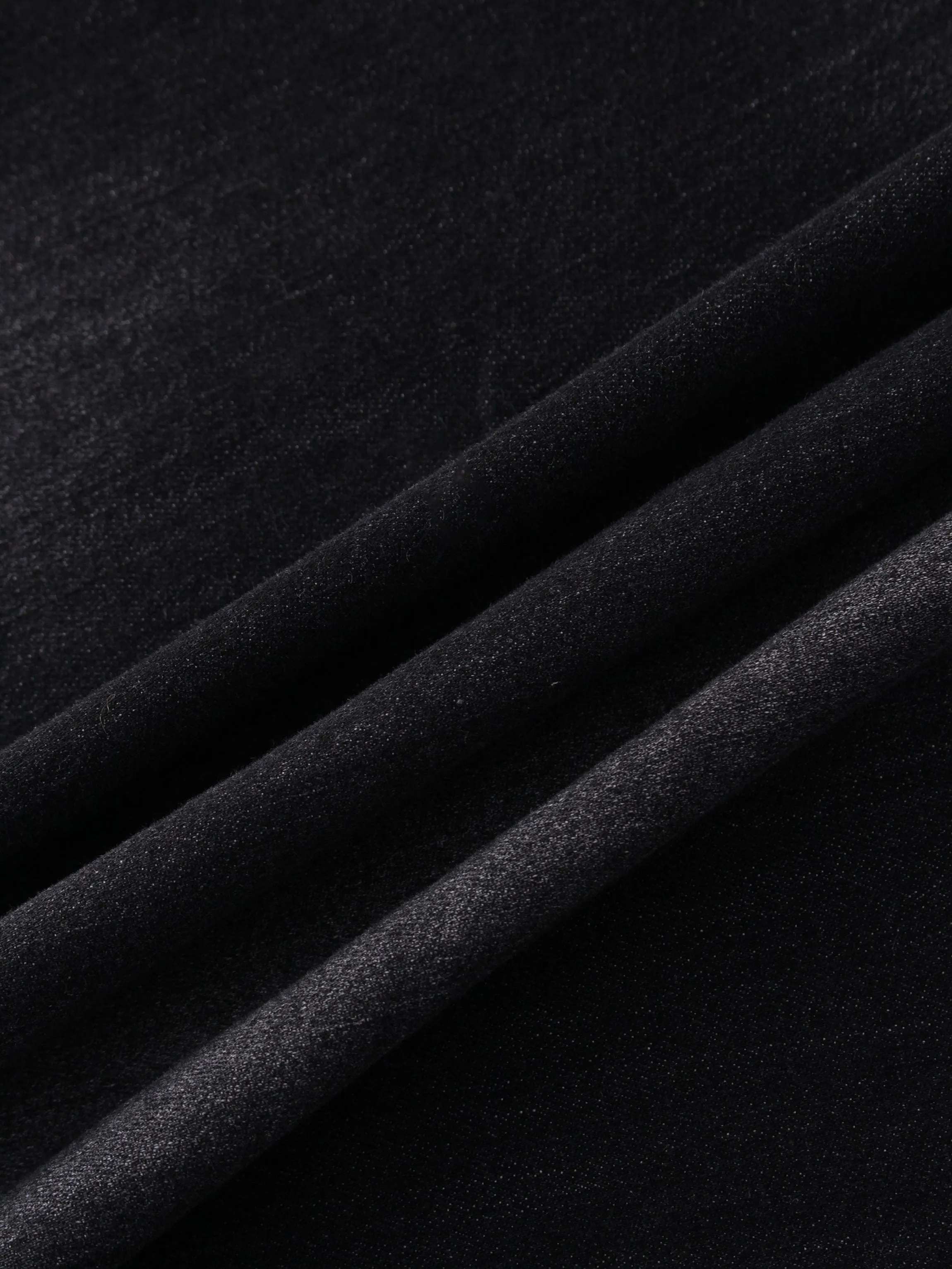Washed Fringe Denim Skirt-Black