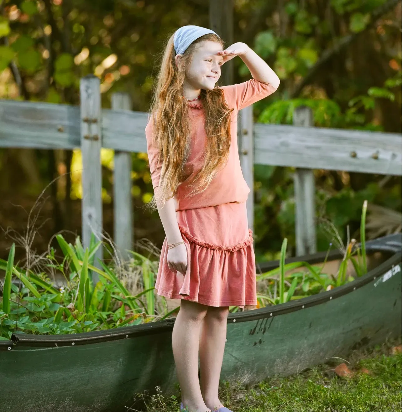Zeebra Kids Pink Denim Wash Denim Ruffle Skirt